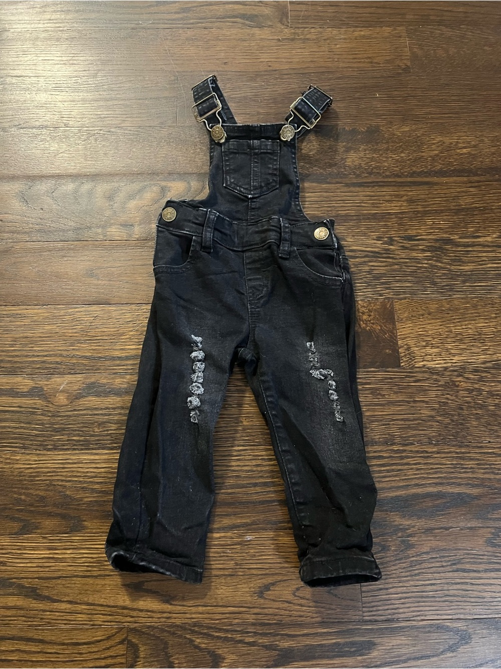 Little Bipsy Black Distressed Kids Overalls